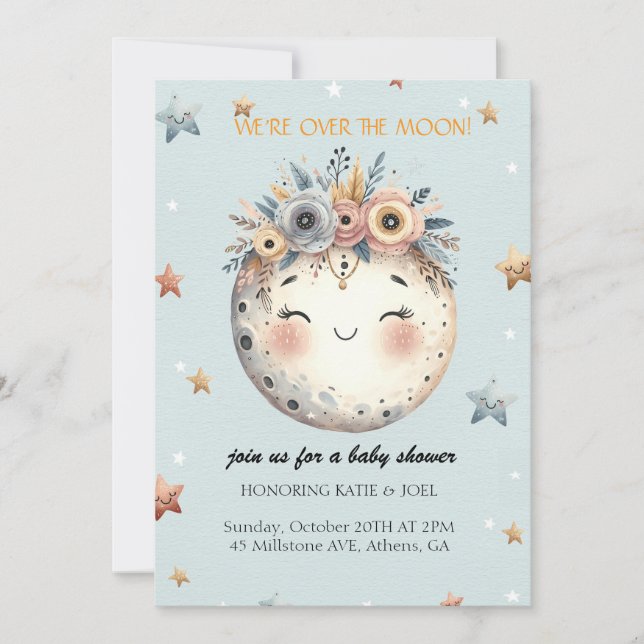 Celestial-Themed Baby Shower Invitation (Front)