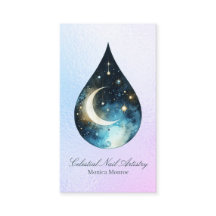 Celestial Themed Nail Artistry Business Card