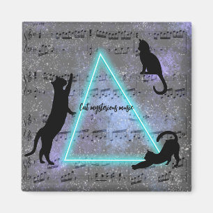 Celestial Three Music-Loving Black Cats  Magnet