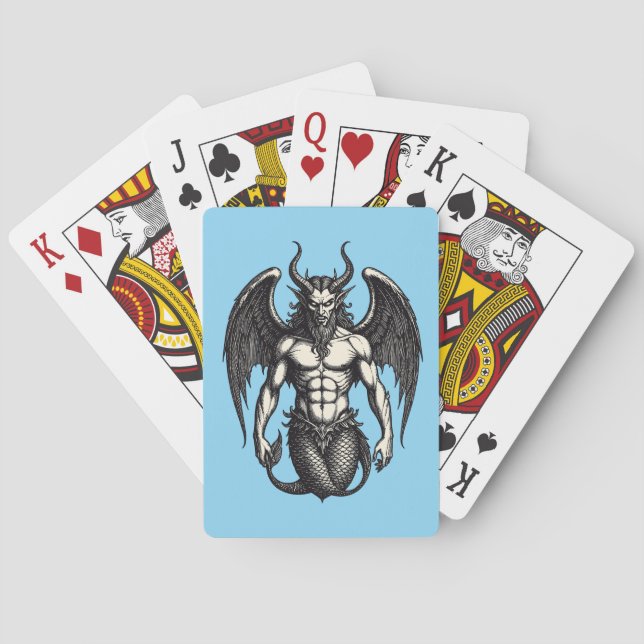 Celestial Tide Crocell Demon Illustration Playing Cards (Back)