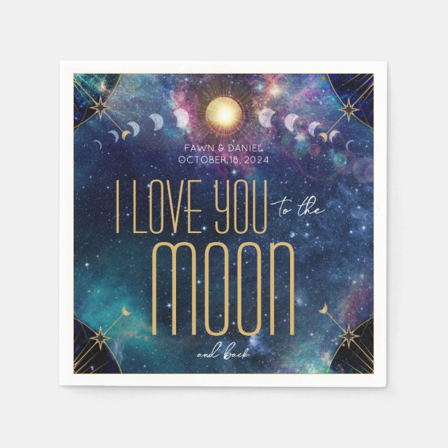 Celestial To the Moon and Back Napkins (Front)