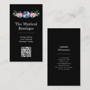 Celestial Triple Moon Goddess Metaphysical QR Code Business Card
