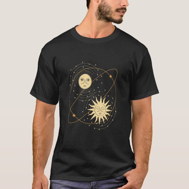 Celestial Tropics Sun And Moon T-Shirt (Front)