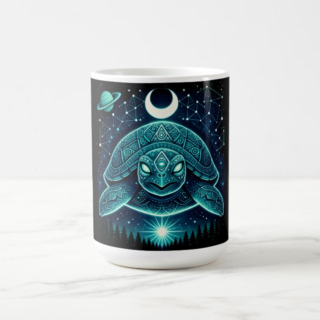 Celestial Turtle – Cosmic Ancient Wildlife Galaxy  Coffee Mug (Center)
