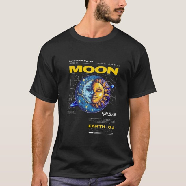 Celestial Twin Sun and Moon T-shirt Design (Front)