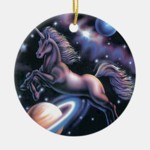 Celestial Unicorn Ceramic Ornament