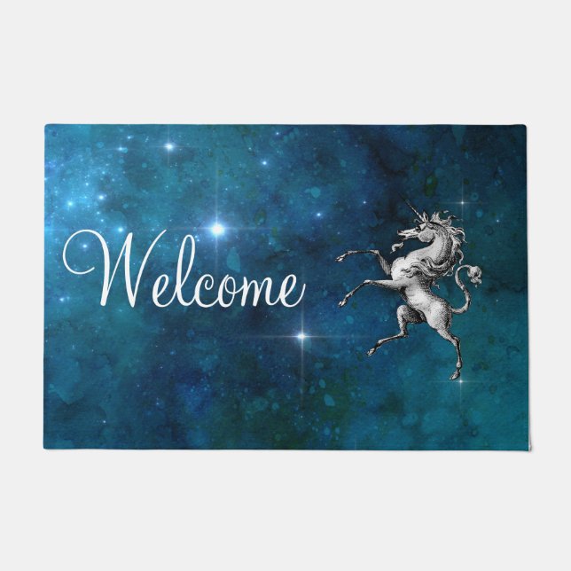 Celestial Unicorn Customizable Doormat (Front)