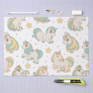 Celestial Unicorns & Stars Pattern Tissue Paper