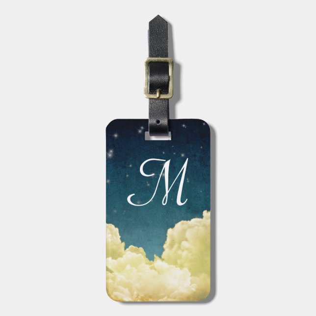 Celestial View Stars Monogram Luggage Tag (Front Vertical)