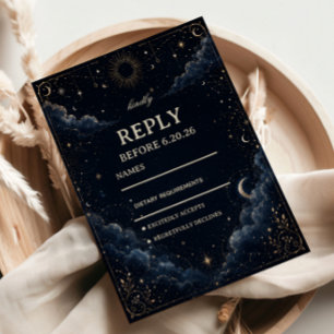 Celestial Vintage Cosmic Elegant RSVP Card