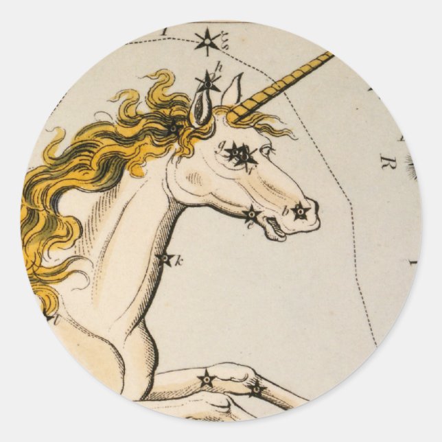 Celestial Vintage Map Classic Round Sticker (Front)