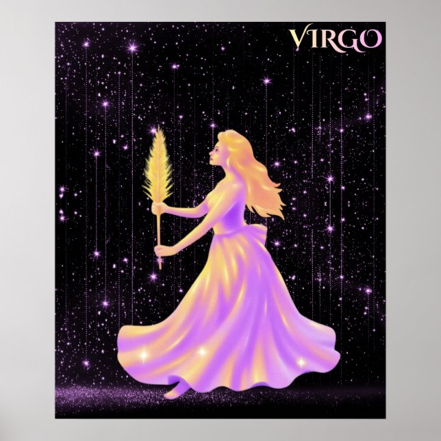 Celestial Virgo – Astrology Art Poster (Front)