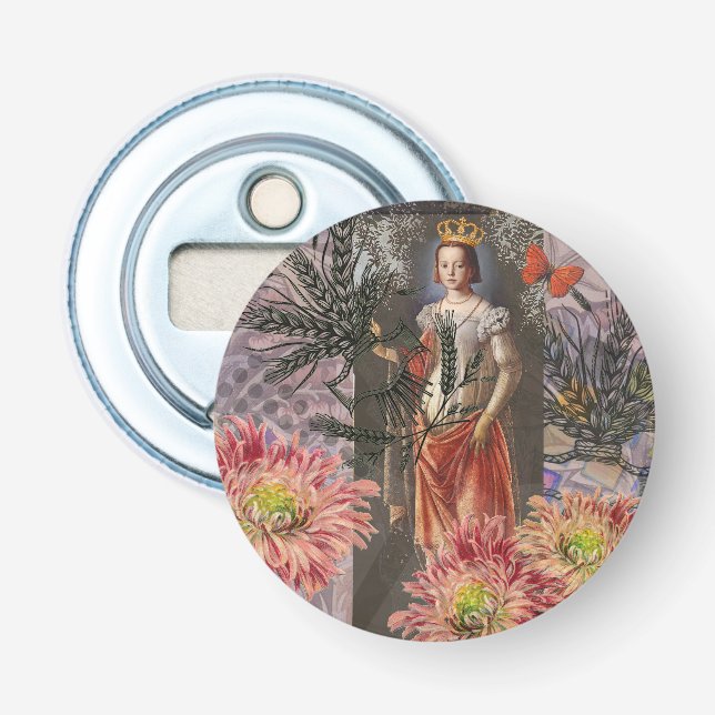 Celestial Virgo Goddess Collage: Vintage Celestial Bottle Opener (Front)