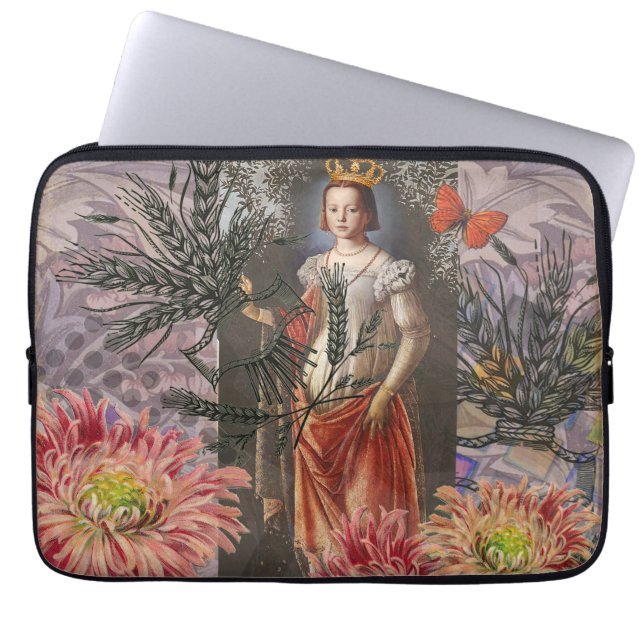 Celestial Virgo Goddess Collage: Vintage Celestial Laptop Sleeve (Front)