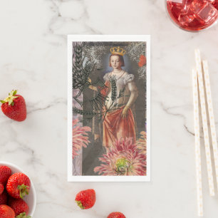 Celestial Virgo Goddess Collage: Vintage Celestial Napkin