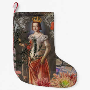 Celestial Virgo Goddess Collage: Vintage Celestial Small Christmas Stocking