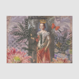 Celestial Virgo Goddess Collage: Vintage Celestial Tissue Paper