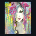 Celestial Vision Girl in the Stars Pop Fantasy Art Poster<br><div class="desc">"Celestial Vision" © Molly Harrison 2012 From my original watercolor,  ink,  and acrylic painting. www.mollyharrisonart.com</div>