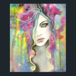 Celestial Vision Girl in the Stars Pop Fantasy Art Poster<br><div class="desc">"Celestial Vision" © Molly Harrison 2012 From my original watercolor,  ink,  and acrylic painting. www.mollyharrisonart.com</div>