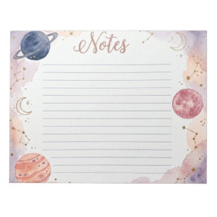 Celestial Watercolor Planets Celestial Notepad