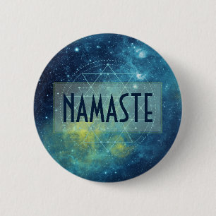 Celestial Watercolor Sacred Geometry Custom 2 Inch Round Button