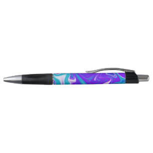 Celestial Waves: The Blue White and Purple Marble Pen