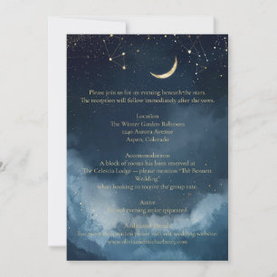 Celestial Wedding Details Card   Golden Stars