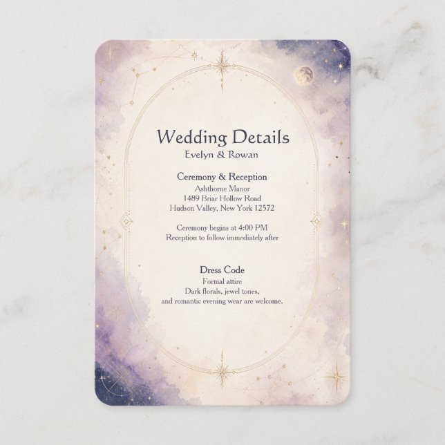 Celestial Wedding Details Enclosure Card (Front)