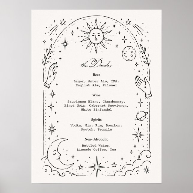 Celestial Wedding Drink Poster (Front)