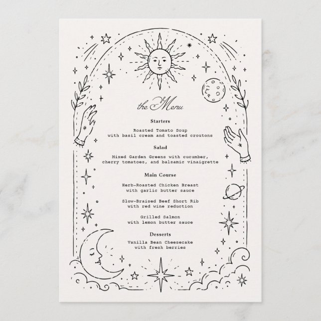 Celestial Wedding  Menu (Front)