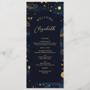 Celestial Wedding Menu with Guest Name