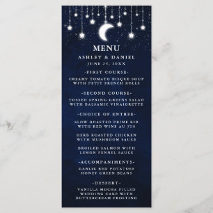 Celestial Wedding Moon Stars Lights Menu
