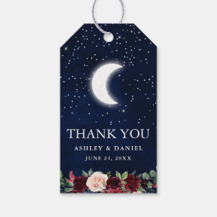 Celestial Wedding Sky Moon Stars Floral Thank You Gift Tags