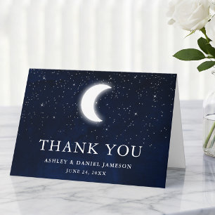 Celestial Wedding Sky Moon Stars Fold Thank You Card