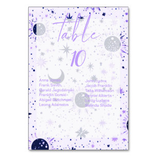 Celestial Wedding Table Numbers With Guest Names