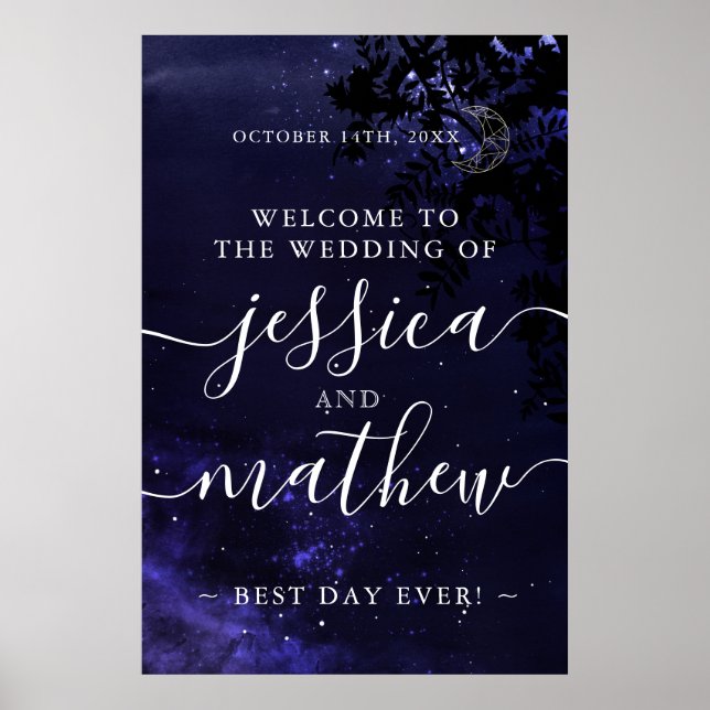 Celestial Wedding Theme Welcome to Our Wedding Poster (Front)