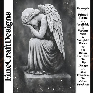 Celestial Weeping Angel Statue AD5 Decoupage Tissue Paper