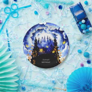 Celestial Whimsical Woodland Birthday Paper Plate