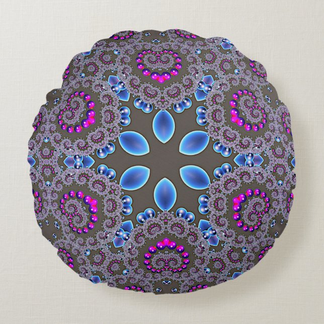Celestial Whirl Round Pillow (Front)