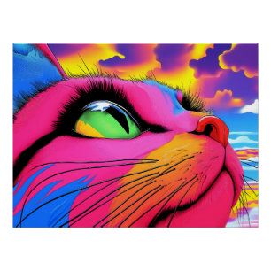 Celestial Whiskers: A Cat’s Dream Poster