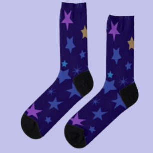 Celestial Whispers Crew Socks – Colourful Stars
