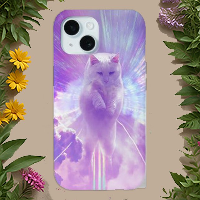 Celestial White Cat – Dreamy & Vibrant Art Case-Mate iPhone Case (Creator Uploaded)