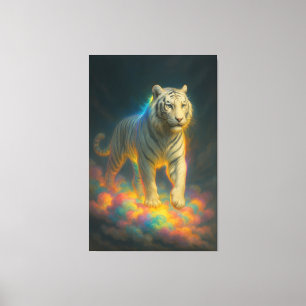 Celestial White Tiger of Radiant Steps – Divine G Canvas Print
