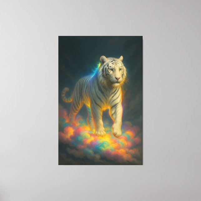  Celestial White Tiger of Radiant Steps – Divine G Canvas Print (Front)