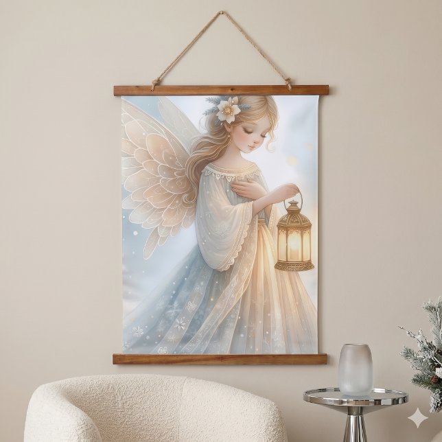 Celestial Winter Angel Lantern of Comfort Hanging Tapestry (Celestial Winter Angel Lantern of Comfort Hanging Tapestry)