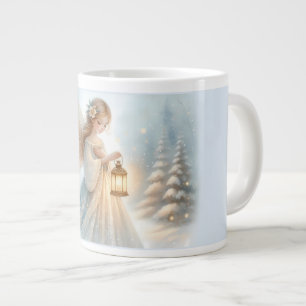 Celestial Winter Angel Lantern of Comfort Large Coffee Mug