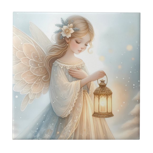 Celestial Winter Angel Lantern of Comfort Tile (Front)