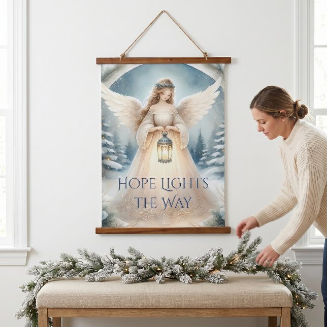 Celestial Winter Angel Lantern of Grace Hanging Tapestry (Celestial Winter Angel Lantern of Grace Hanging Tapestry)