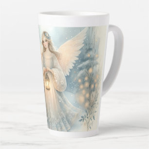 Celestial Winter Angel Lantern of Grace Latte Mug