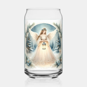 Celestial Winter Angel Lantern of Hope Can Glass